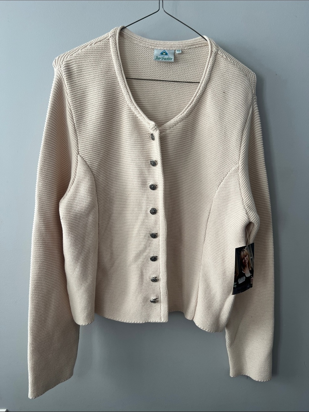 Cream Button-Front Cardigan Sweater